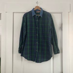 Vintage Northcrest Denim Collar Flannel - L
